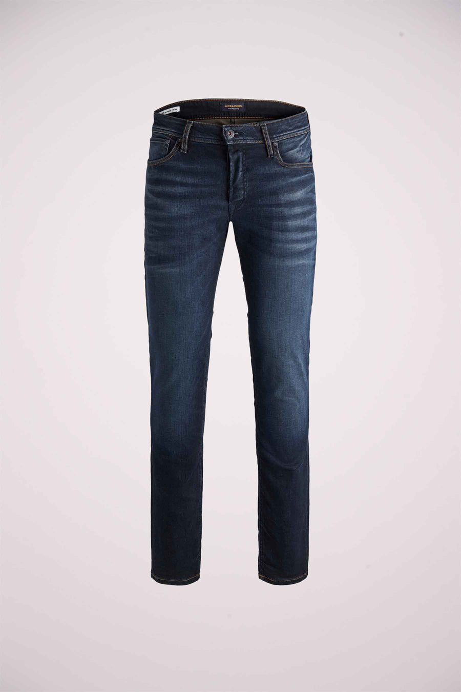 Slim jeans in donkerblauw denim van JACK & JONES JEANS INTELLIGENCE, met subtiele wassingen.