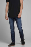 Slim jeans in donkerblauw denim van JACK & JONES JEANS INTELLIGENCE, met subtiele wassing en slim fit.