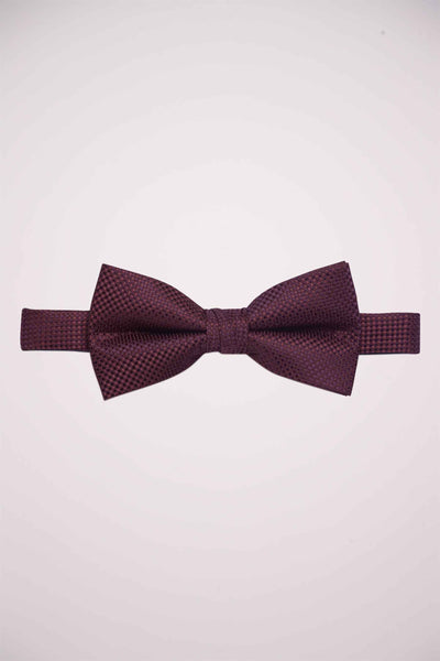 Nœud papillon marron ACCESSORIES BY JACK & JONES avec un motif à carreaux tissé, présenté à plat.