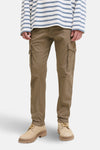 Pantalon cargo marron de JACK & JONES JEANS INTELLIGENCE, avec poches latérales et coupe fuselée aux chevilles.