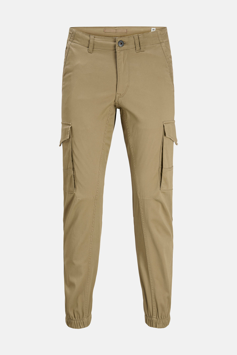 Pantalon cargo brun de JACK & JONES JEANS INTELLIGENCE avec des poches latérales.