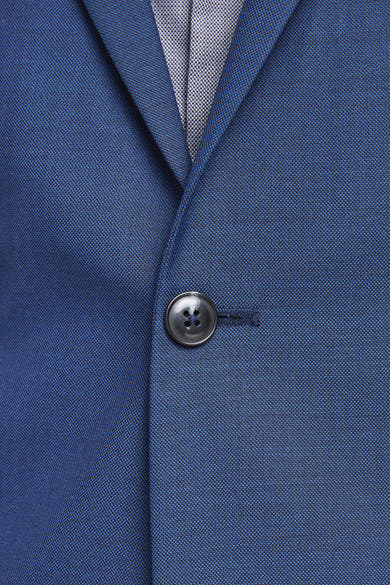 Blauwe blazer van PREMIUM by JACK & JONES, met sluiting met één knoop en inkeping revers.