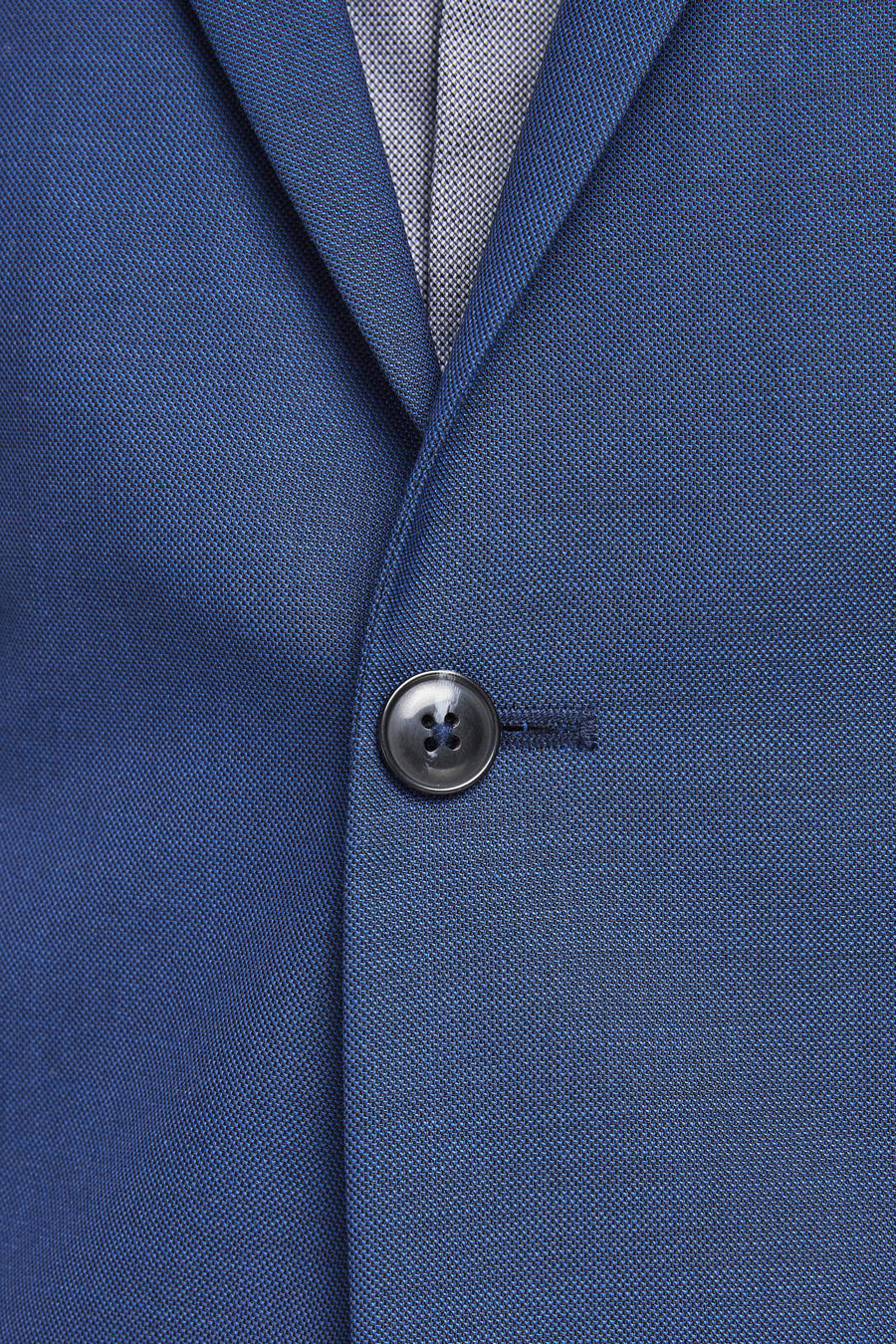 Blauwe blazer van PREMIUM by JACK & JONES, met sluiting met één knoop en inkeping revers.