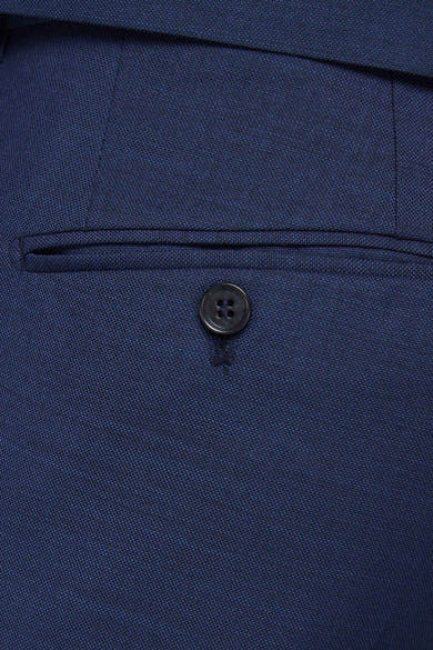 Blauwe kostuumbroek van PREMIUM by JACK & JONES, met een achterzak met knoopsluiting.
