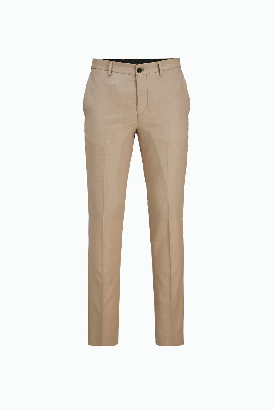 Pantalon de costume beige de PREMIUM BY JACK & JONES, avec une texture subtile et une coupe ajustée.