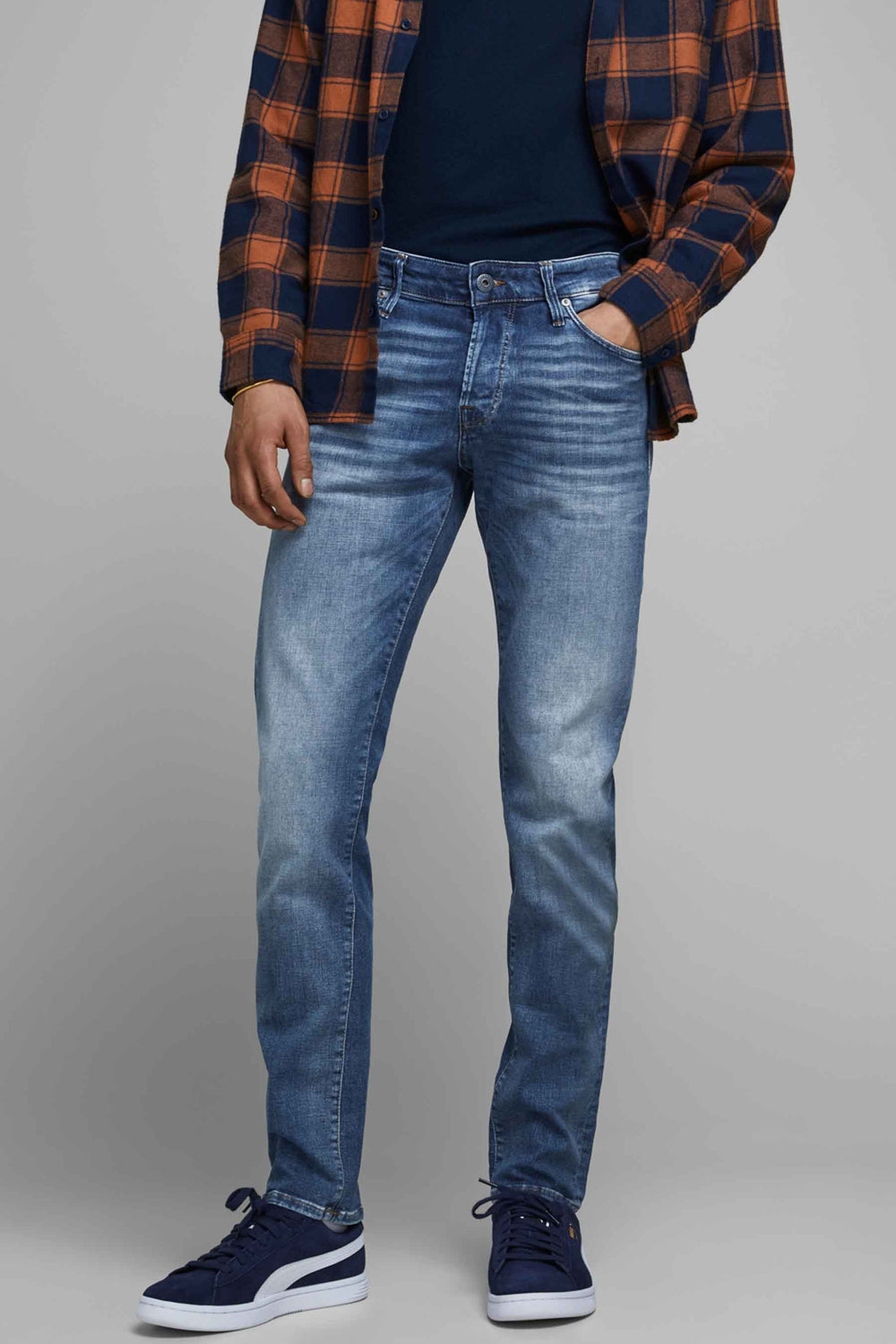 GLENN - mid blue denim