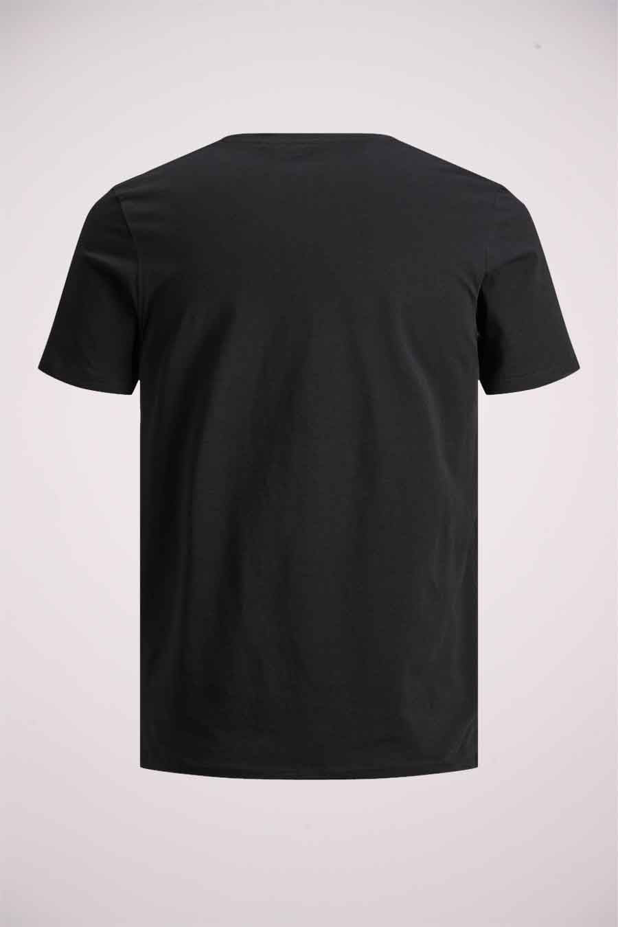 T-shirt noir à manches courtes de JACK & JONES, vue arrière.