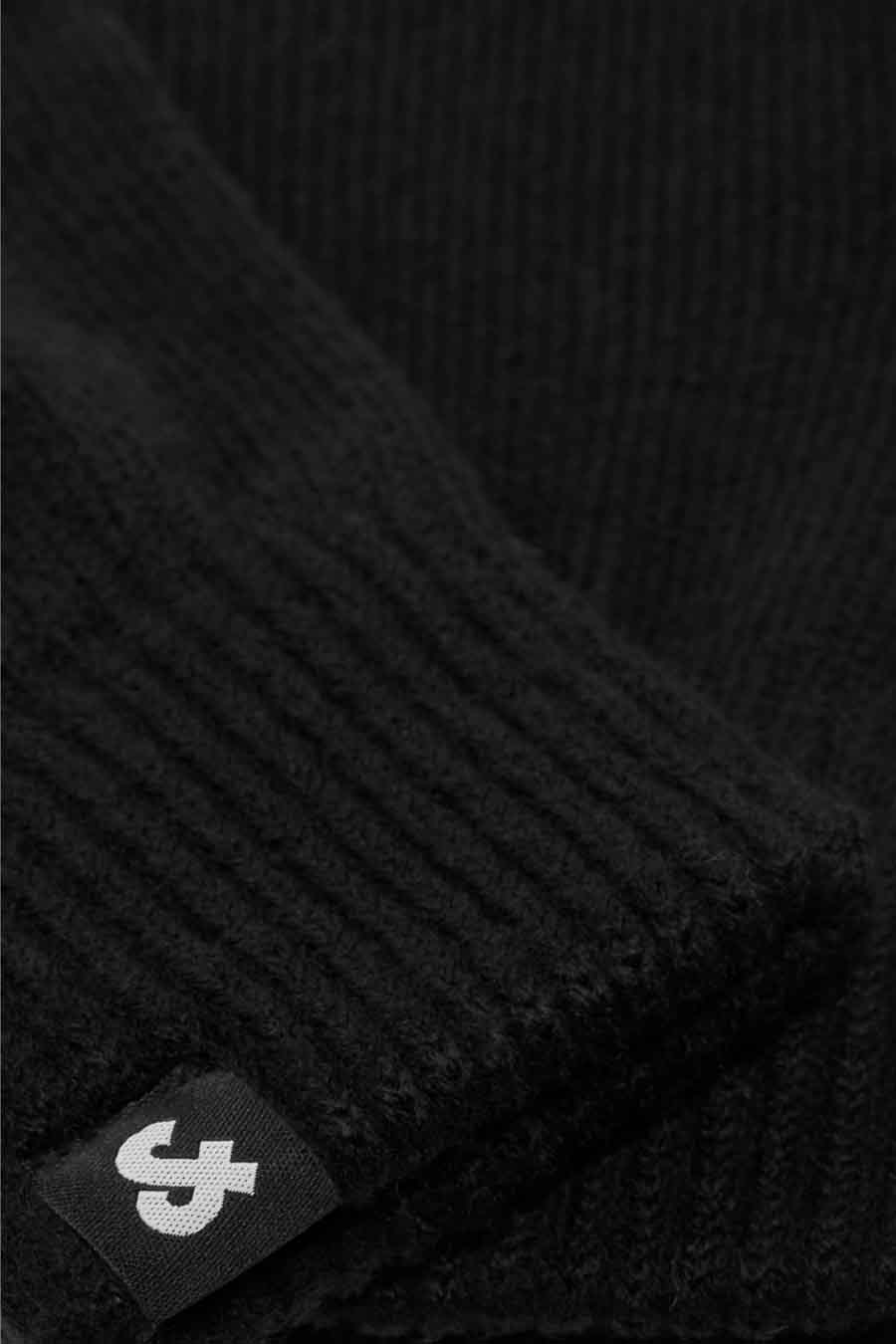 Gants noirs par ACCESSORIES BY JACK & JONES en tricot côtelé avec logo sur étiquette.