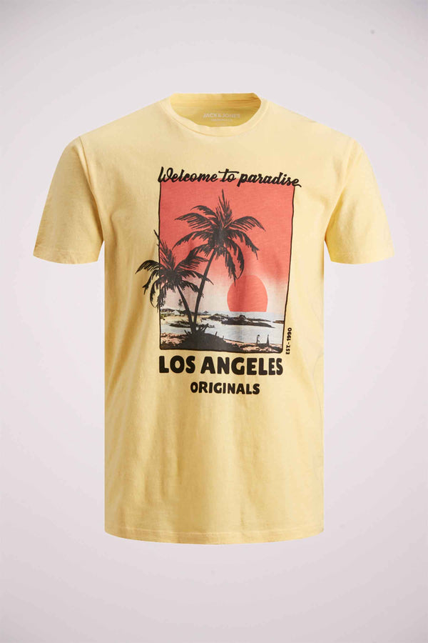 T-shirt (korte mouwen) Geel - ORIGINALS BY JACK & JONES