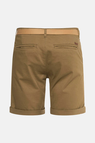 Short kaki de JACK & JONES JEANS INTELLIGENCE, avec poches arrière passepoilées et ceinture assortie.