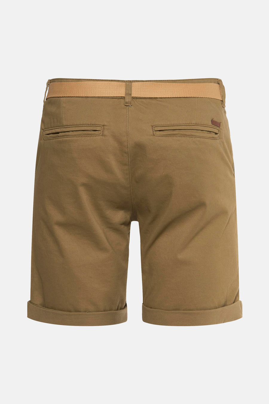 Short kaki de JACK & JONES JEANS INTELLIGENCE, avec poches arrière passepoilées et ceinture assortie.