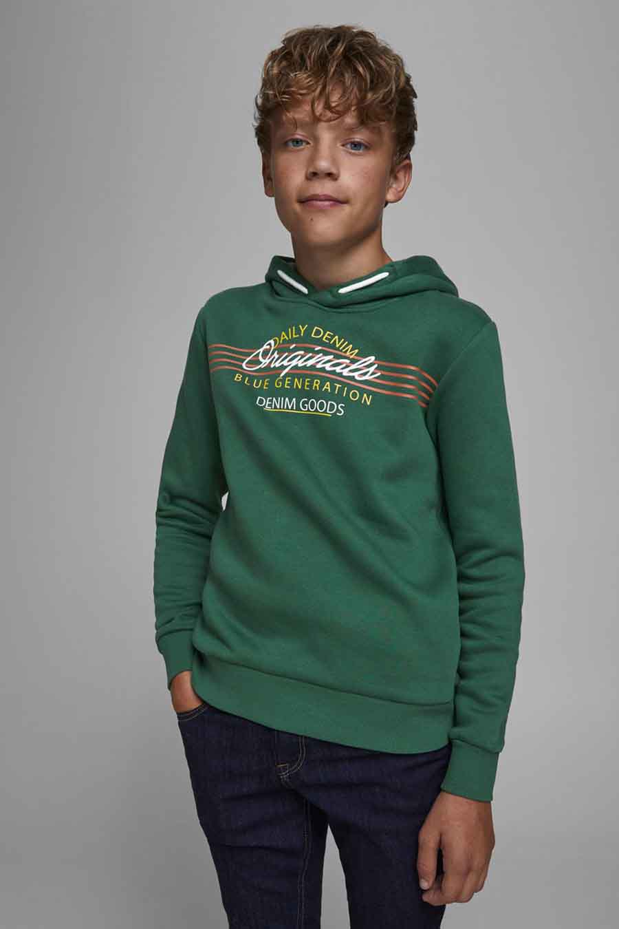 Sweater met kap groen - JACK & JONES KIDS