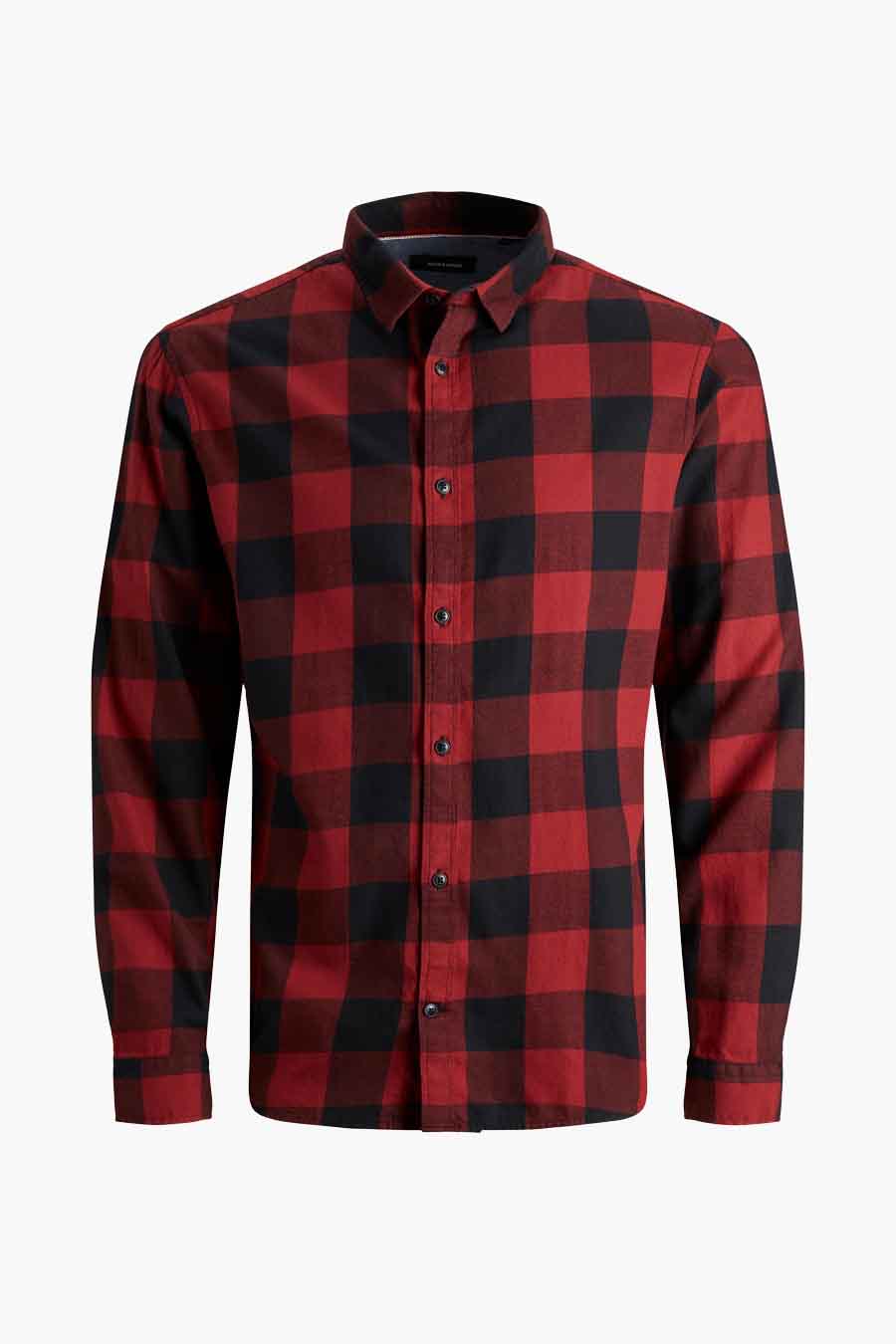 Rood geruit overhemd met lange mouwen van JACK & JONES.