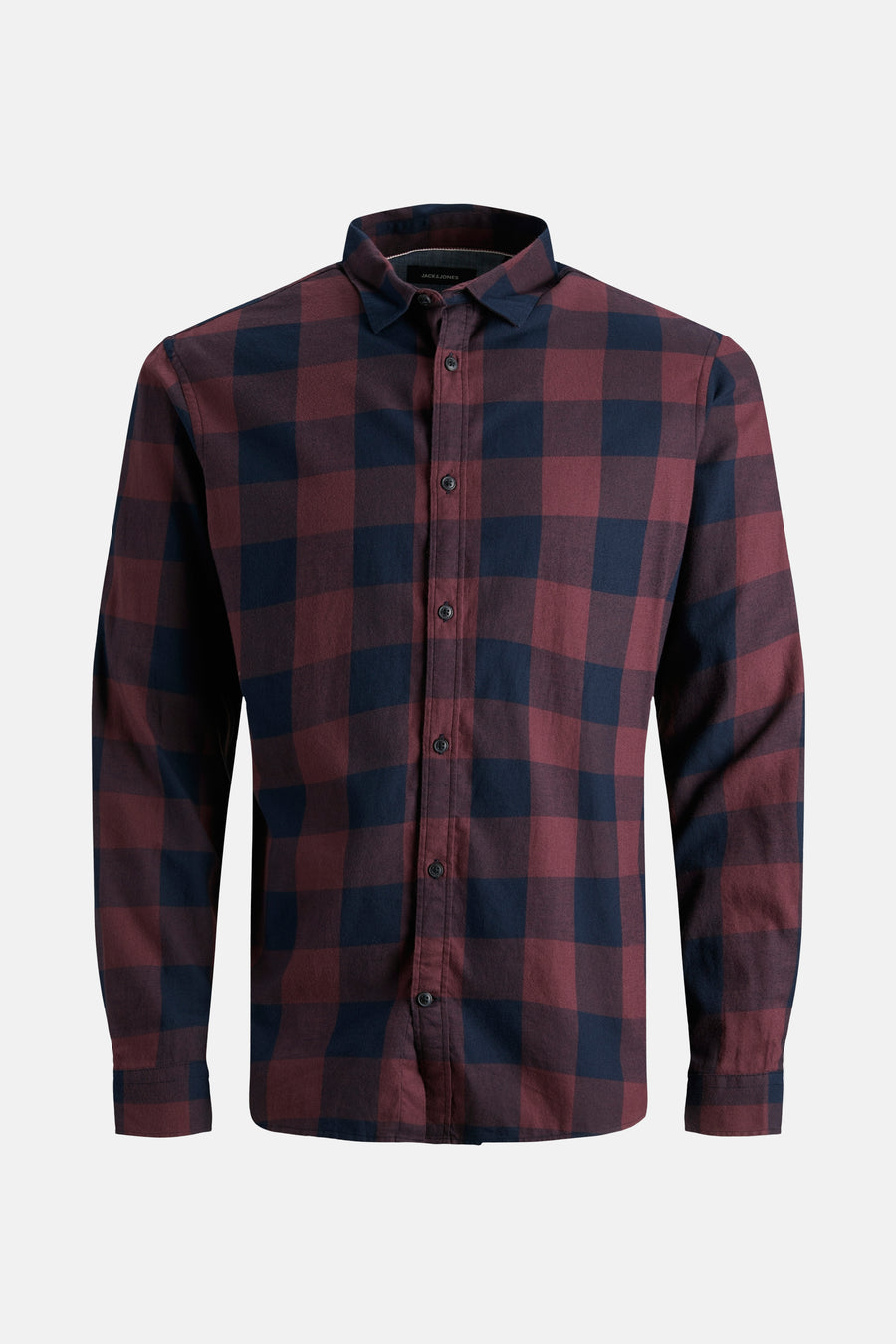 Gecertificeerd katoenen geruit overhemd met lange mouwen van JACK & JONES, met een knoopsluiting aan de voorkant.