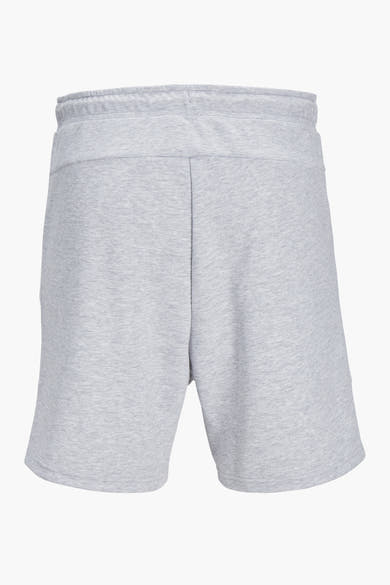 Korte gemêleerde grijze short van JACK & JONES JEANS INTELLIGENCE, achterkant, in zachte en comfortabele fleece stof.