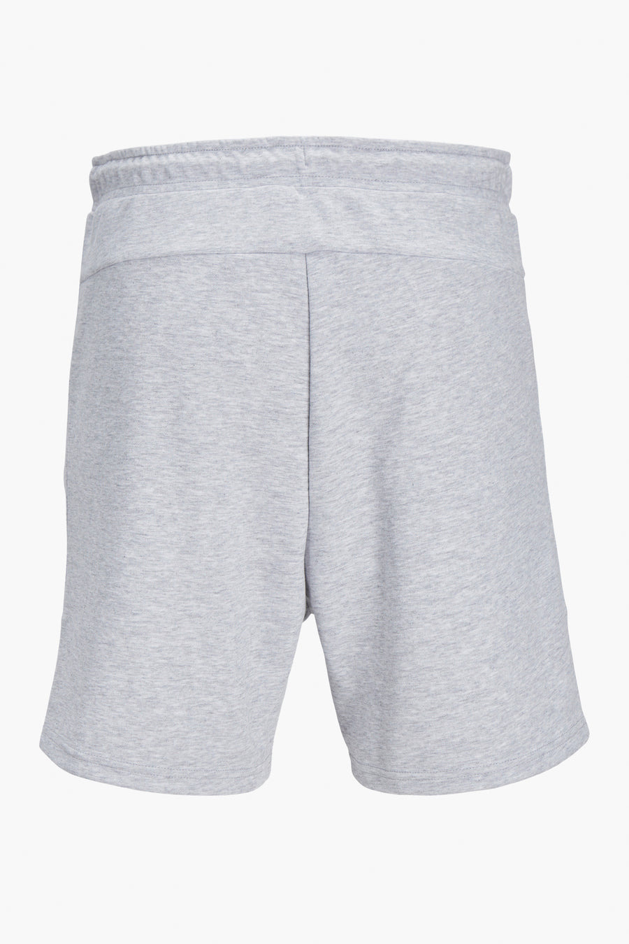 Korte gemêleerde grijze short van JACK & JONES JEANS INTELLIGENCE, achterkant, in zachte en comfortabele fleece stof.