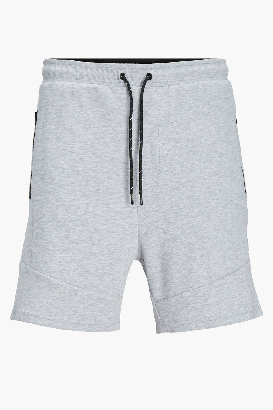 Grijze korte broek van JACK & JONES JEANS INTELLIGENCE met zwart trekkoord en ritszakken.