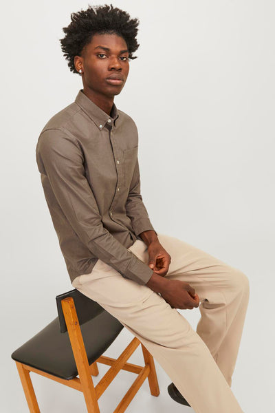 Hemd (lange mouwen) Bruin - PREMIUM BY JACK & JONES