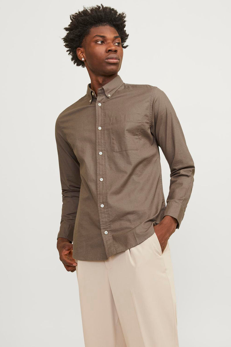 Hemd (lange mouwen) Bruin - PREMIUM BY JACK & JONES