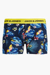 Boxer bleu d'ACCESSORIES BY JACK & JONES avec motif floral et oiseaux tropicaux.
