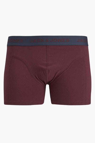 Boxer brun ACCESSORIES BY JACK & JONES avec ceinture bleu marine et logo de la marque.
