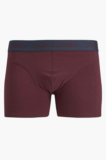 Boxer brun ACCESSORIES BY JACK & JONES avec ceinture bleu marine et logo de la marque.