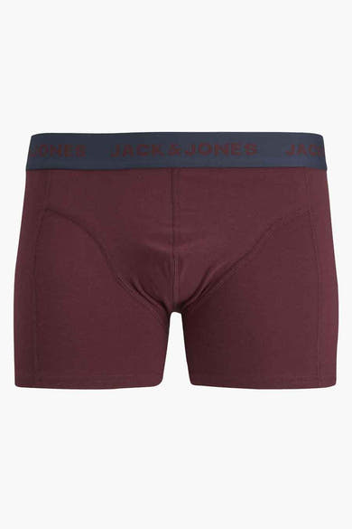 Boxer marron ACCESSORIES BY JACK & JONES avec une ceinture bleu marine portant le nom de la marque.