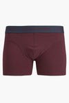 Boxer marron ACCESSORIES BY JACK & JONES avec une ceinture bleu marine portant le nom de la marque.