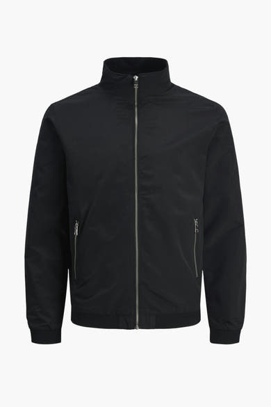 Kort zwart jack van JACK & JONES, met centrale ritssluiting en zakken met rits.
