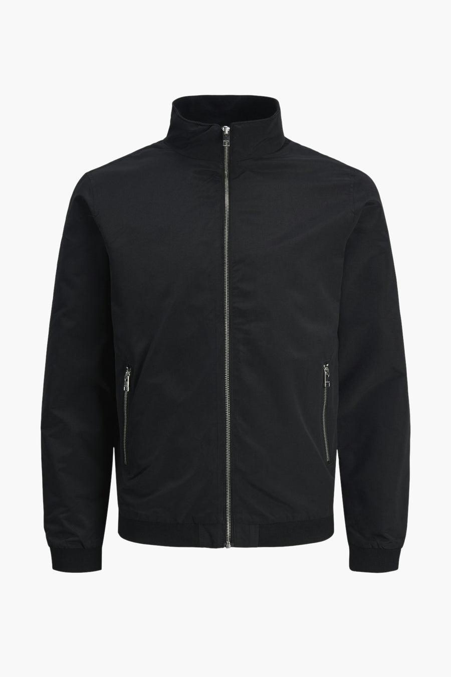 Kort zwart jack van JACK & JONES, met centrale ritssluiting en zakken met rits.