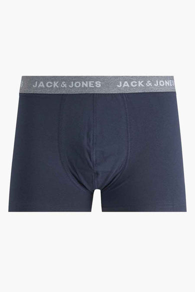 Boxer bleu marine en coton mélangé de Accessories by Jack & Jones, avec ceinture élastique logotypée.
