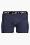 Boxer bleu à rayures par ACCESSORIES BY JACK & JONES, avec une ceinture noire logotée.