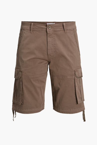 Short cargo marron de JACK & JONES JEANS INTELLIGENCE, avec poches latérales et cordons de serrage.