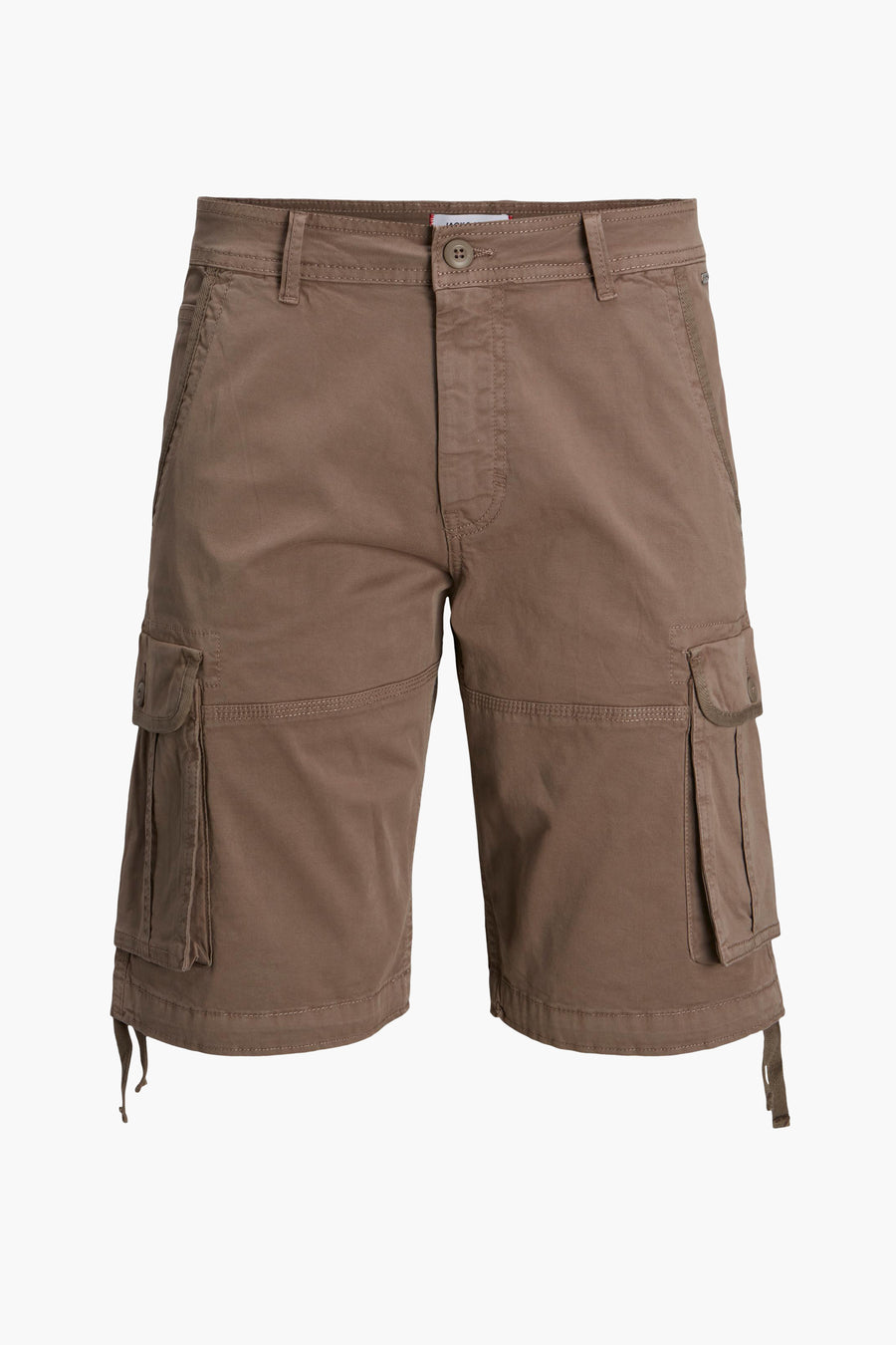 Short cargo marron de JACK & JONES JEANS INTELLIGENCE, avec poches latérales et cordons de serrage.