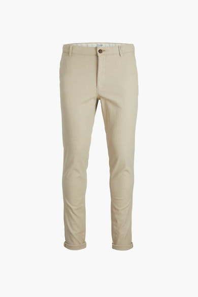 Chino beige par JACK & JONES JEANS INTELLIGENCE, avec ourlets retroussés.