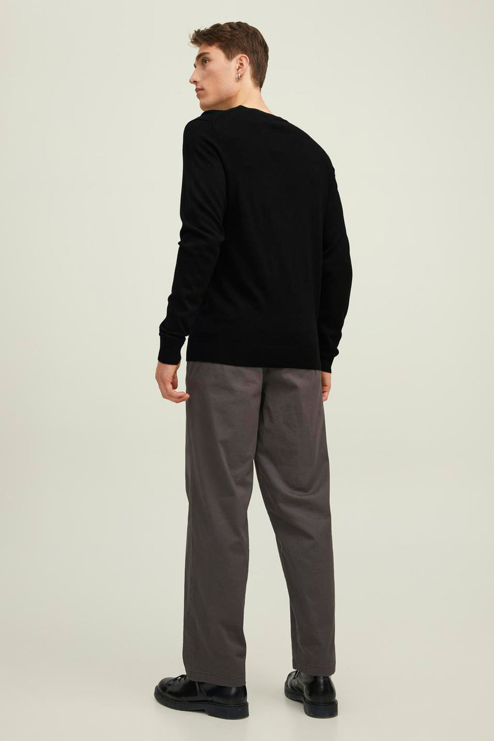 Pull col rond Noir - PREMIUM BY JACK & JONES