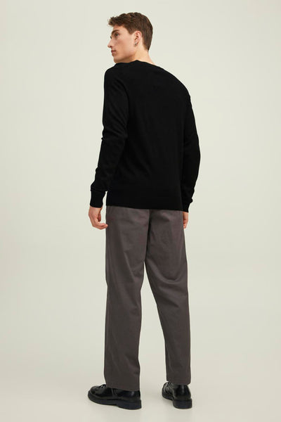 Pull col rond Noir - PREMIUM BY JACK & JONES