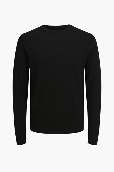 Pull col rond Noir - PREMIUM BY JACK & JONES
