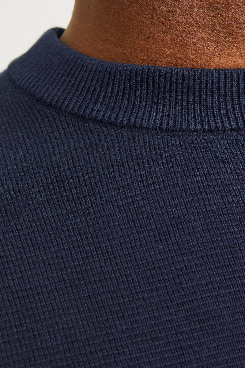 Pull met ronde hals - blauw