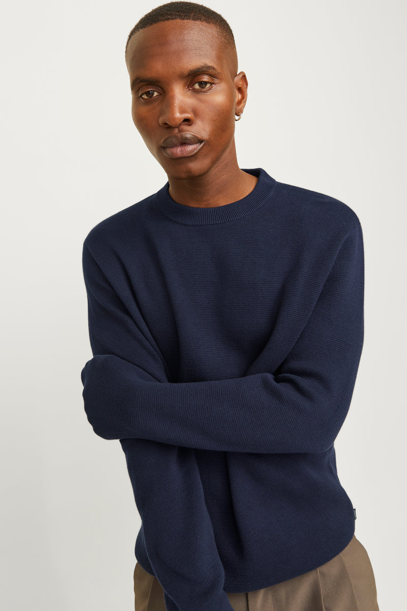 Pull met ronde hals - blauw