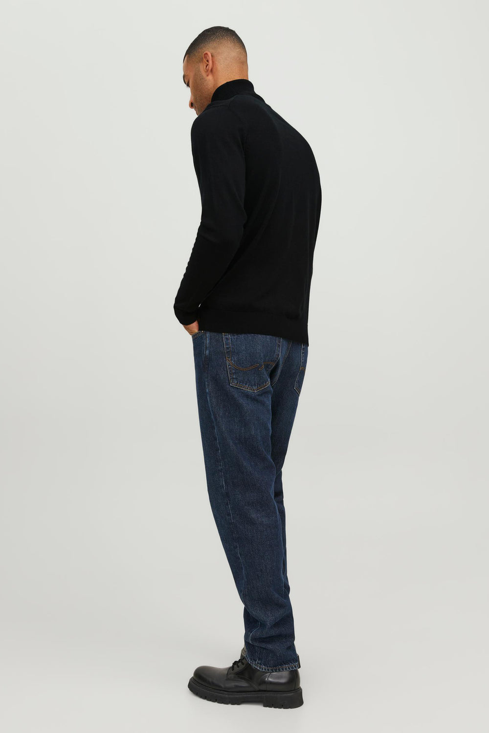 Pull col roulé Noir - PREMIUM BY JACK & JONES