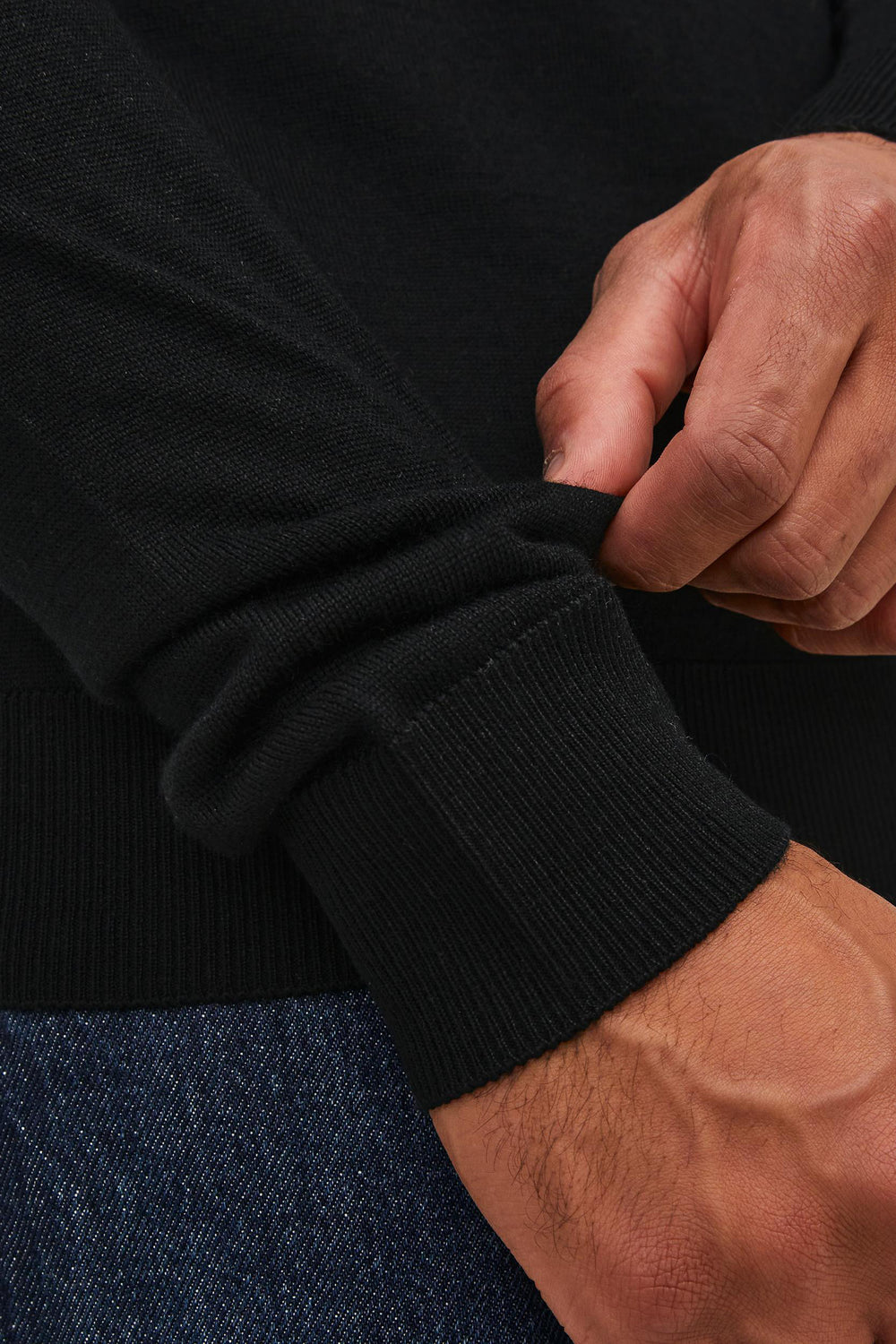 Pull col roulé Noir - PREMIUM BY JACK & JONES
