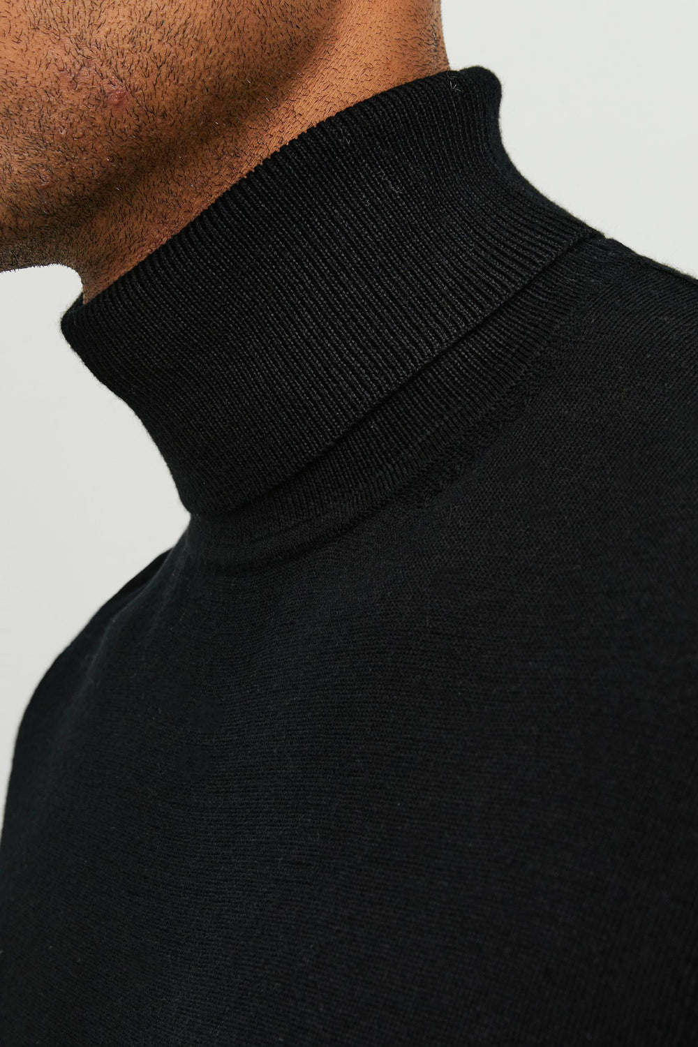 Pull col roulé Noir - PREMIUM BY JACK & JONES
