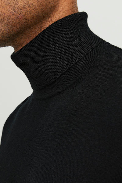 Pull col roulé Noir - PREMIUM BY JACK & JONES