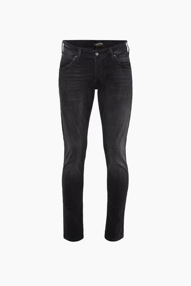 Grijze slim fit jeans van JACK & JONES JEANS INTELLIGENCE, in gewassen denim.