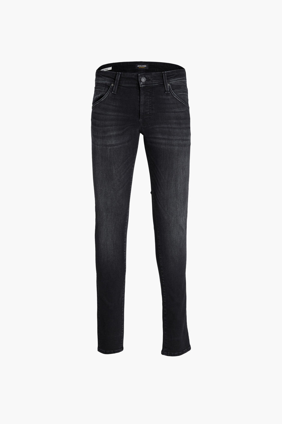 Grijze slim fit jeans van JACK & JONES, met een subtiel waseffect over het geheel.