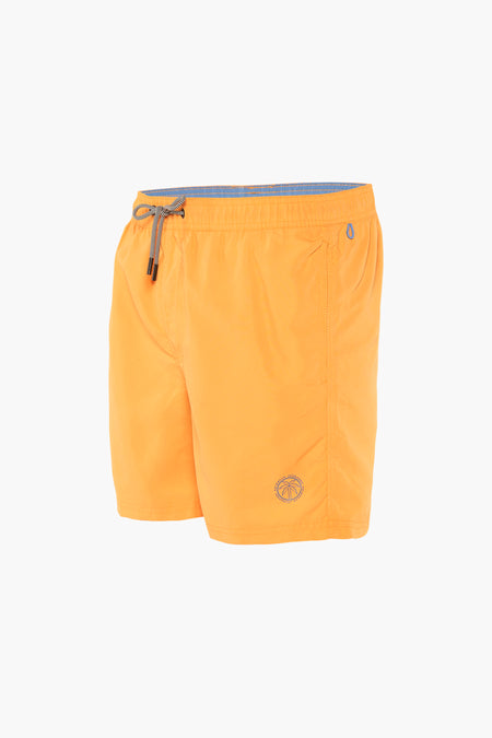 Gele zwembroek van JACK & JONES JEANS INTELLIGENCE, met bedrukte trekkoord.