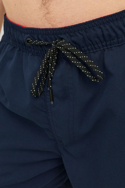 Blauwe zwembroek van JACK & JONES JEANS INTELLIGENCE met bedrukte trekkoord.