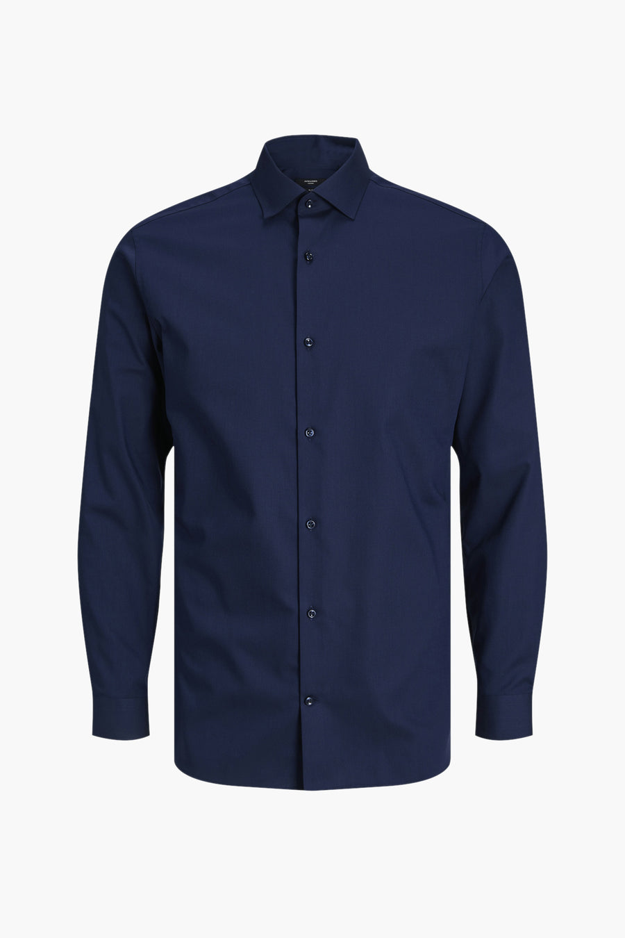 Blauw overhemd met lange mouwen van PREMIUM by JACK & JONES, met knoopsluiting en een klassieke pasvorm.
