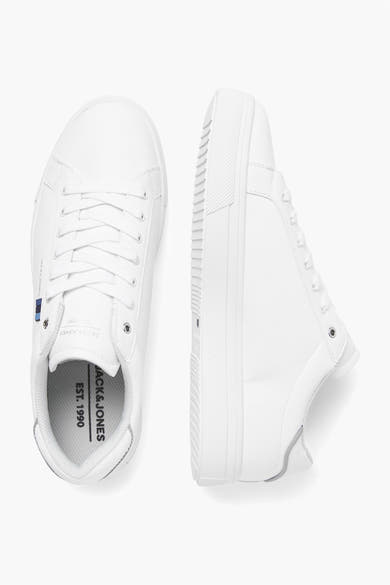 Baskets blanches ACCESSORIES BY JACK & JONES, avec lacets assortis et semelle épaisse.